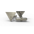Sterling Silver Cuff Links, Triangle, 1/2"